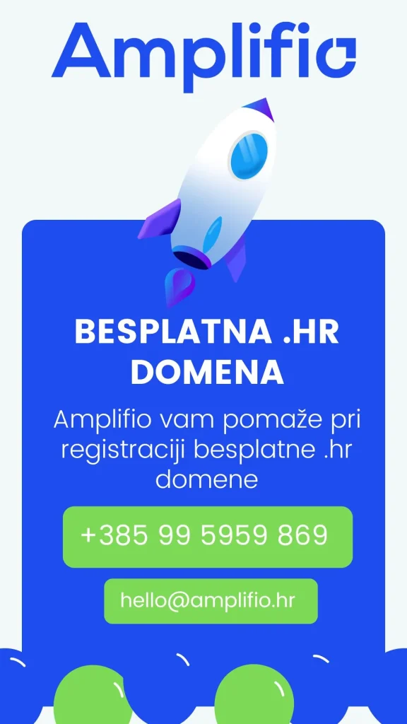 Amplifio pomaže pri registracija besplatne .hr domene